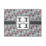 Red & Gray Polka Dots 5' x 7' Patio Rug (Personalized)