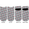 Red & Gray Polka Dots Adult Ankle Socks - Double Pair - Front and Back - Apvl