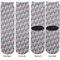 Red & Gray Polka Dots Adult Crew Socks - Double Pair - Front and Back - Apvl