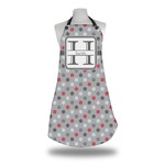 Red & Gray Polka Dots Apron w/ Name and Initial