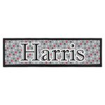 Red & Gray Polka Dots Bar Mat - Large (Personalized)