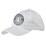 Red & Gray Polka Dots Baseball Cap - White (Personalized)