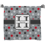 Red & Gray Polka Dots Bath Towel (Personalized)