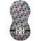 Red & Gray Polka Dots Burp Peanut Shaped Flat