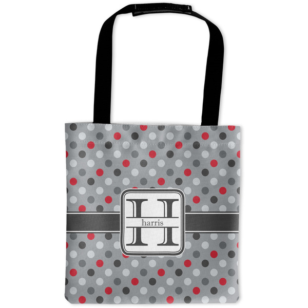 Custom Red & Gray Polka Dots Auto Back Seat Organizer Bag (Personalized)