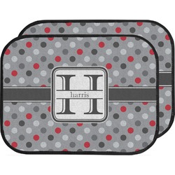 Red & Gray Polka Dots Car Floor Mats (Back Seat) (Personalized)