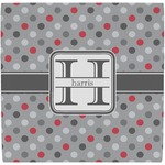 Red & Gray Polka Dots Ceramic Tile Hot Pad (Personalized)