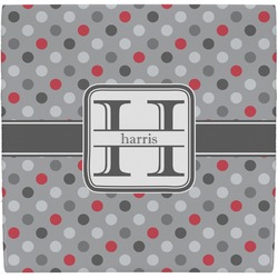 Red & Gray Polka Dots Ceramic Tile Hot Pad (Personalized)