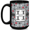 Red & Gray Polka Dots Coffee Mug - 15 oz - Black Full