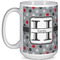 Red & Gray Polka Dots Coffee Mug - 15 oz - White Full