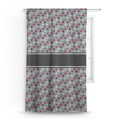 Red & Gray Polka Dots Curtain - 50"x84" Panel
