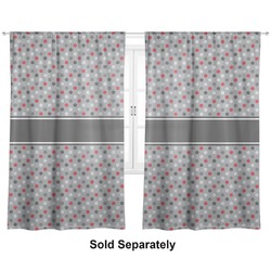 Red & Gray Polka Dots Curtain Panel - Custom Size