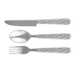 Red & Gray Polka Dots Cutlery Set (Personalized)