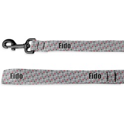 Red & Gray Polka Dots Dog Leash - 6 ft (Personalized)