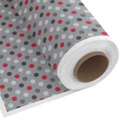 Red & Gray Polka Dots Fabric by the Yard - Copeland Faux Linen