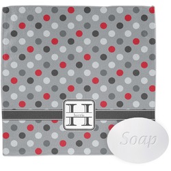 Red & Gray Polka Dots Washcloth (Personalized)