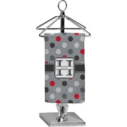 Red & Gray Polka Dots Finger Tip Towel - Full Print (Personalized)