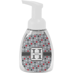 Red & Gray Polka Dots Foam Soap Bottle (Personalized)