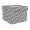 Red & Gray Polka Dots Gift Boxes with Lid - Canvas Wrapped - Large - Front/Main