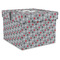 Red & Gray Polka Dots Gift Boxes with Lid - Canvas Wrapped - X-Large - Front/Main