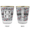 Red & Gray Polka Dots Glass Shot Glass - with gold rim - APPROVAL