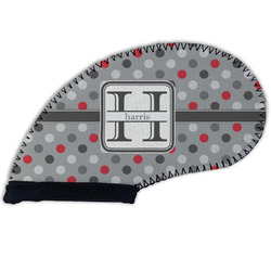 Red & Gray Polka Dots Golf Club Iron Cover - Single (Personalized)