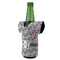 Red & Gray Polka Dots Jersey Bottle Cooler - ANGLE (on bottle)