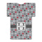 Red & Gray Polka Dots Jersey Bottle Cooler - BACK (flat)