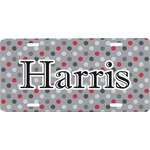 Red & Gray Polka Dots Front License Plate (Personalized)