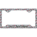 Red & Gray Polka Dots License Plate Frame - Style C (Personalized)