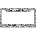 Red & Gray Polka Dots License Plate Frame - Style B (Personalized)