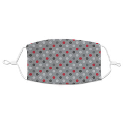 Red & Gray Polka Dots Adult Cloth Face Mask - Standard