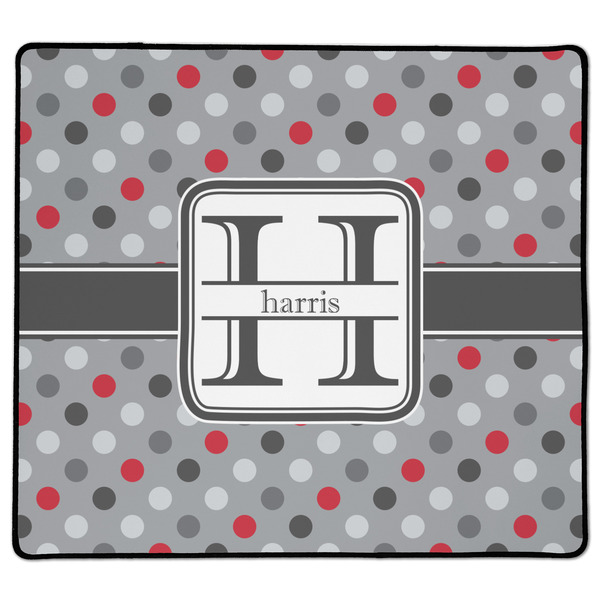 Custom Red & Gray Polka Dots XL Gaming Mouse Pad - 18" x 16" (Personalized)