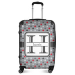 Red & Gray Polka Dots Suitcase - 24" Medium - Checked (Personalized)