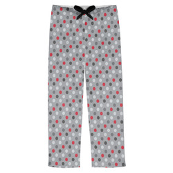 Red & Gray Polka Dots Mens Pajama Pants - S
