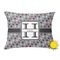 Red & Gray Polka Dots Outdoor Throw Pillow (Rectangular - 12x16)