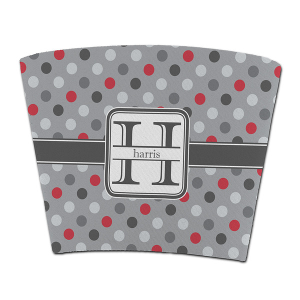 Custom Red & Gray Polka Dots Party Cup Sleeve - without bottom (Personalized)