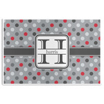 Red & Gray Polka Dots Disposable Paper Placemats (Personalized)