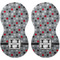 Red & Gray Polka Dots Peanut Shaped Burps - Approval