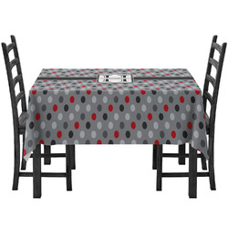 Red & Gray Polka Dots Tablecloth (Personalized)