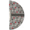 Red & Gray Polka Dots Round Linen Placemats - HALF FOLDED (double sided)