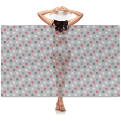 Red & Gray Polka Dots Sheer Sarong