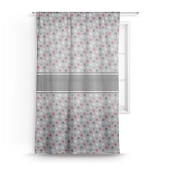 Red & Gray Polka Dots Sheer Curtain