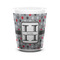 Red & Gray Polka Dots Shot Glass - White - FRONT