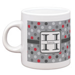 Red & Gray Polka Dots Espresso Cup (Personalized)