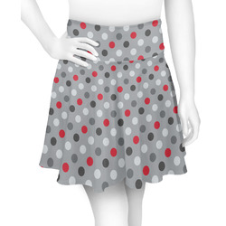 Red & Gray Polka Dots Skater Skirt - Large
