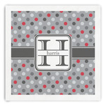 Red & Gray Polka Dots Paper Dinner Napkins (Personalized)