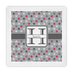 Red & Gray Polka Dots Standard Decorative Napkins (Personalized)