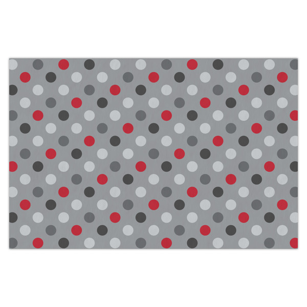 Custom Red & Gray Polka Dots X-Large Tissue Papers Sheets - Heavyweight