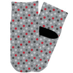 Red & Gray Polka Dots Toddler Ankle Socks